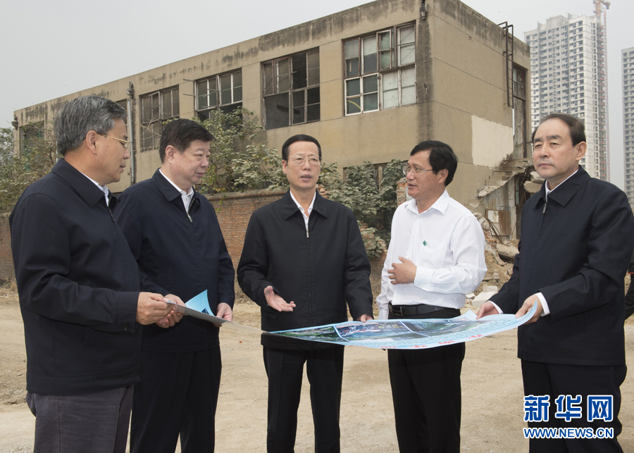 10月22日至23日，中共中央政治局常委、國務(wù)院副總理張高麗在山東調(diào)研扶貧工作情況。這是10月22日，張高麗就整體搬遷脫貧實地考察濟(jì)寧東南片區(qū)還遷安置區(qū)暨東南華城棚戶區(qū)改造項目。 新華社記者 王曄 攝