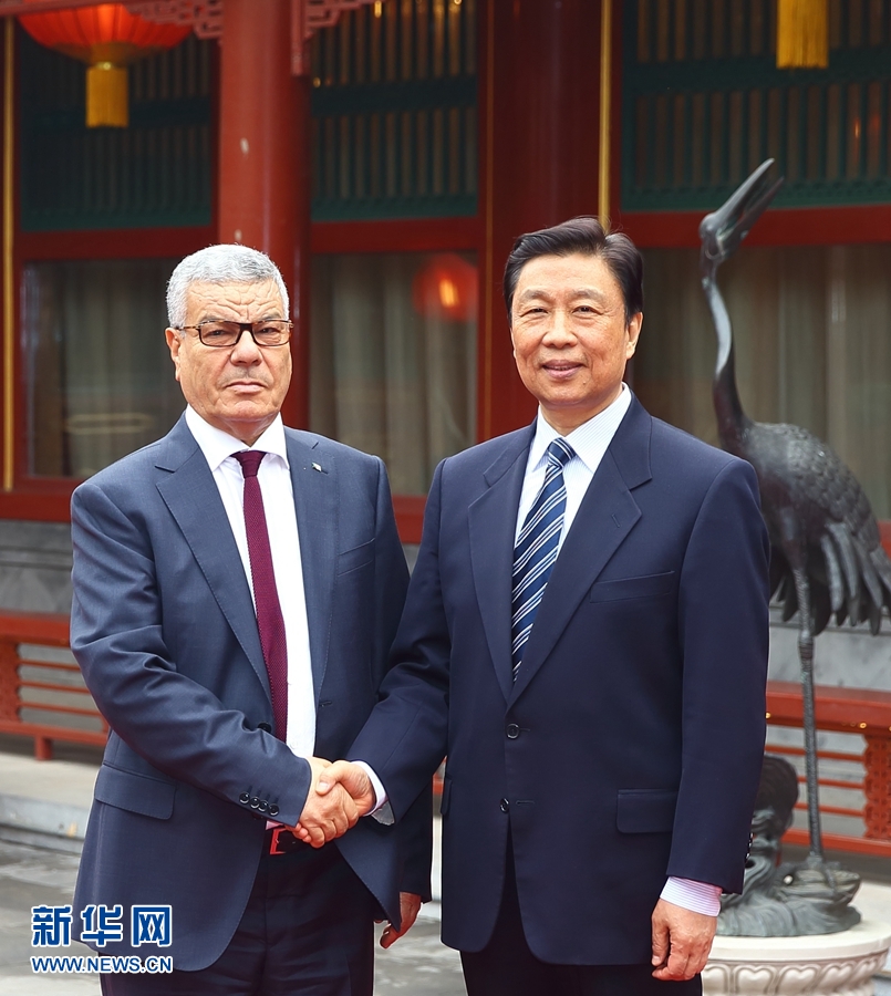 4月6日，國家副主席李源潮在北京會見由總書記薩伊達尼率領的阿爾及利亞民族解放陣線黨代表團。 新華社記者 丁海濤 攝