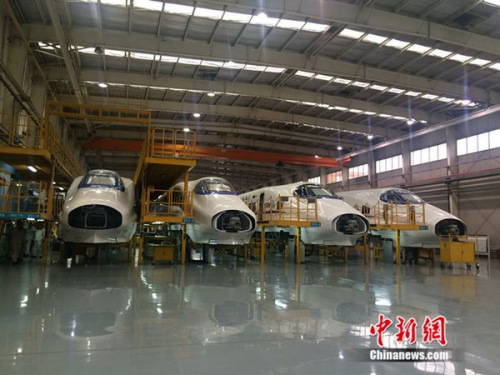 中車青島四方機車車輛股份有限公司廠房。中新網(wǎng) 邱宇 攝