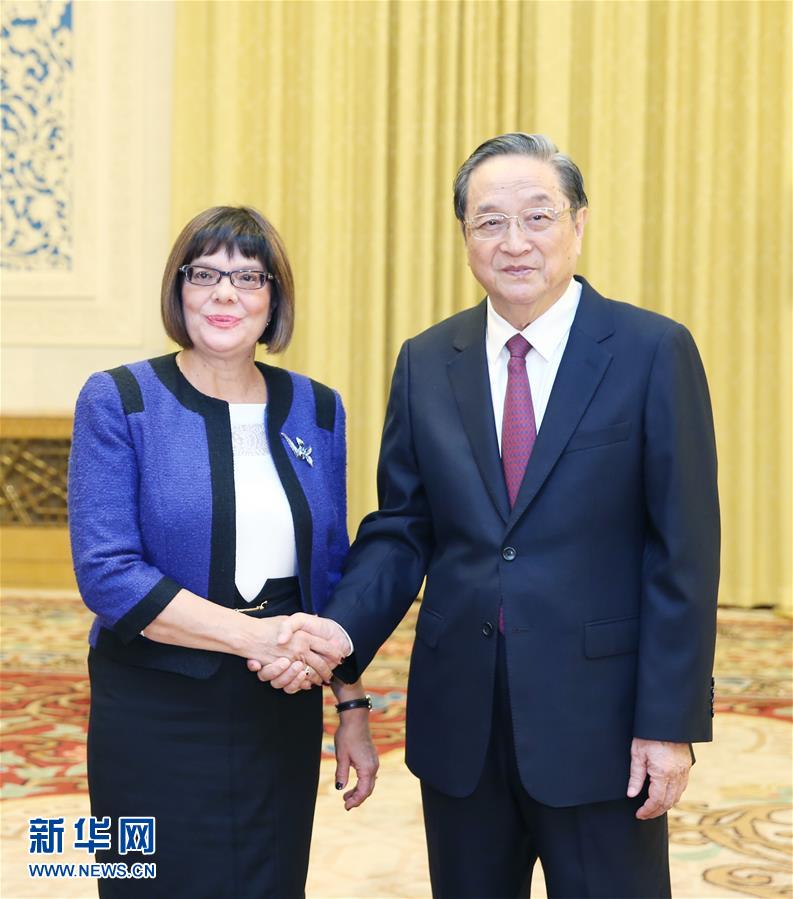 11月27日，全國政協(xié)主席俞正聲在北京會(huì)見塞爾維亞國民議會(huì)議長(zhǎng)戈伊科維奇。新華社記者 姚大偉 攝