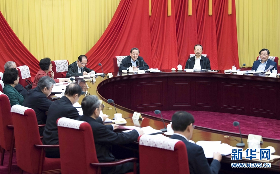 12月22日，全國政協(xié)主席俞正聲在北京主持召開政協(xié)第十二屆全國委員會第六十八次主席會議。 新華社記者 李濤 攝