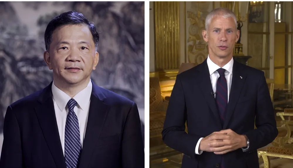 中宣部副部長，中央廣播電視總臺臺長、  總編輯慎海雄與法國文化部部長弗蘭克·里斯特  共同宣布項(xiàng)目啟動
