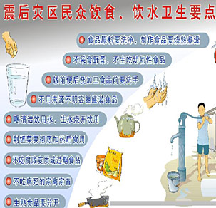 震后災區(qū)民眾飲食、飲水衛(wèi)生要點