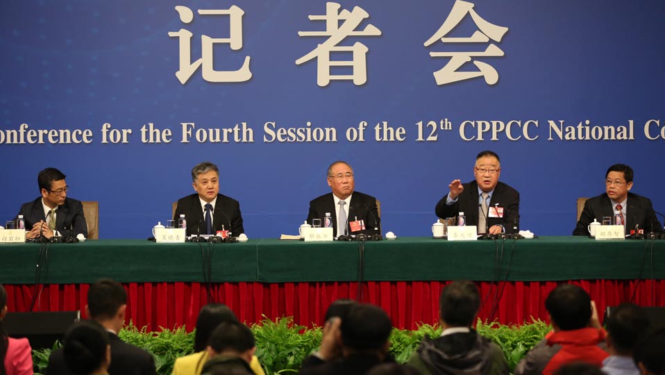 解振華、秦大河、吳曉青、胡存智、白巖松答記者問