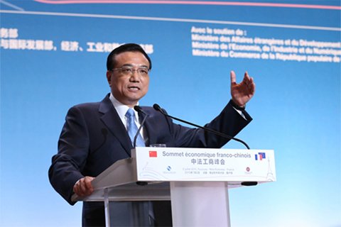 李克強(qiáng)總理2日在中法工商峰會(huì)演講時(shí)表示，中法建交50年來，兩國關(guān)系積累了寶貴經(jīng)驗(yàn)，未來50年的中法關(guān)系將更燦爛輝煌。中國政府網(wǎng)
