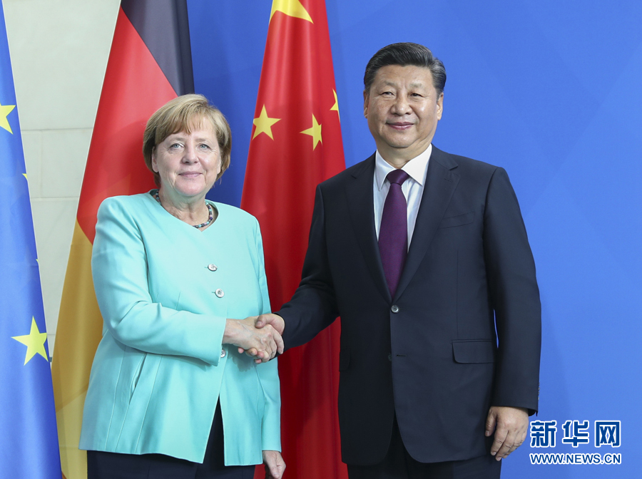 7月5日，國家主席習(xí)近平在柏林同德國總理默克爾舉行會(huì)談。新華社記者謝環(huán)馳攝